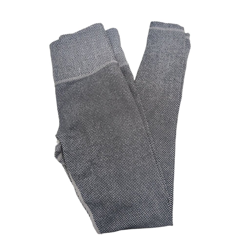 Zyia Active Leggings Womens 4 Black White‎ Dot High Waist Full Length Gym
